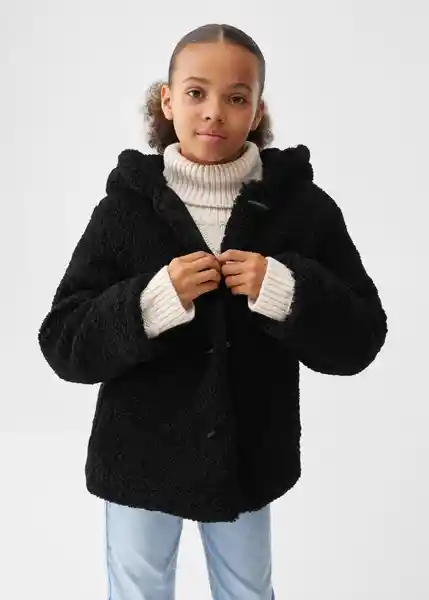 Abrigo Roat Negro Talla 06 Niñas Mango