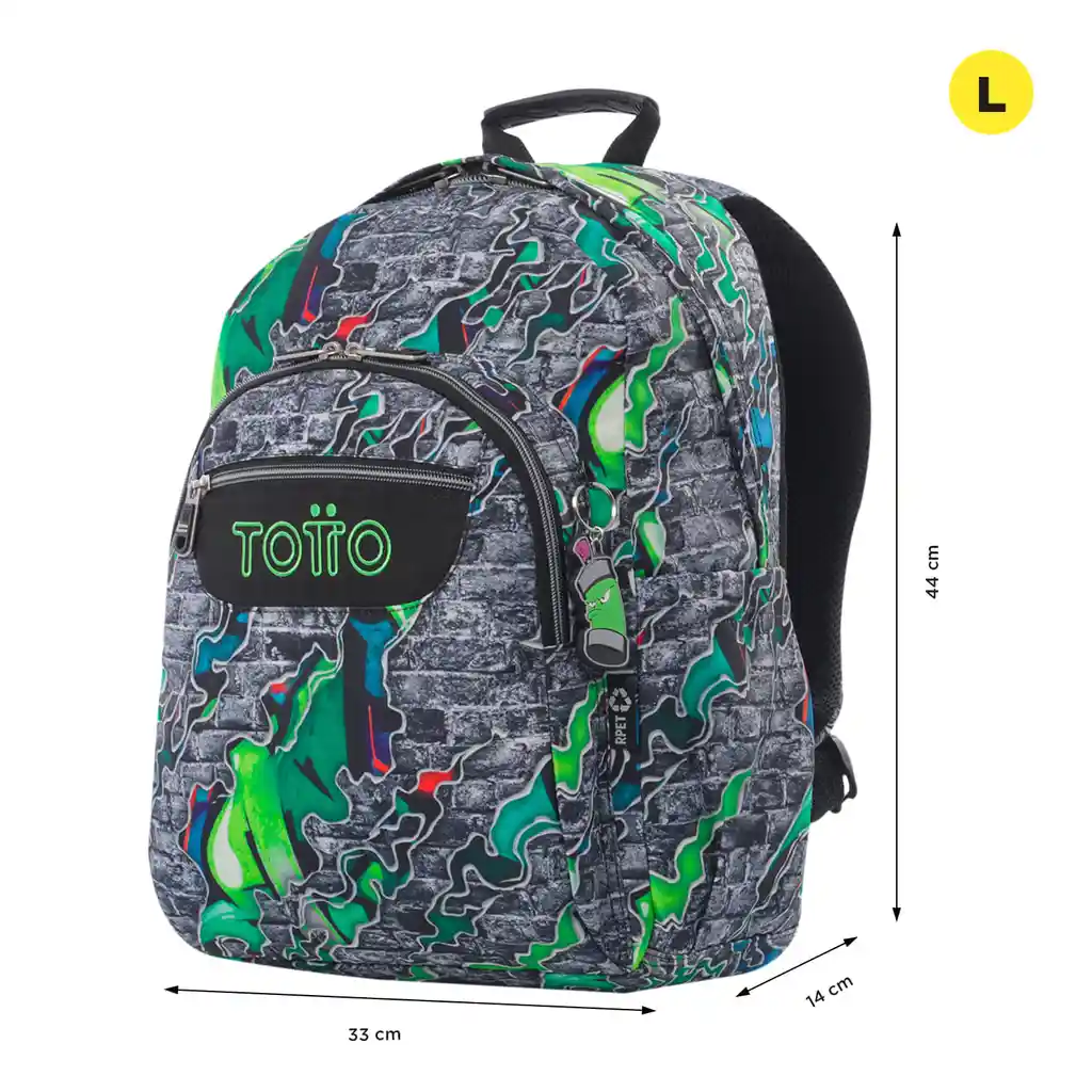 Morral Juvenil Porta Pc 14" Acuarela Gris
