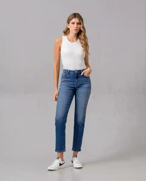 Jean Mom Mujer Azul Colonial Ultraoscuro Talla 10 41259 Rifle
