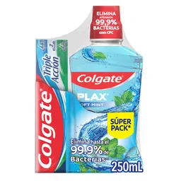 Colgate Enjuague Bucal Soft Mint + Crema Dental Triple Acción
