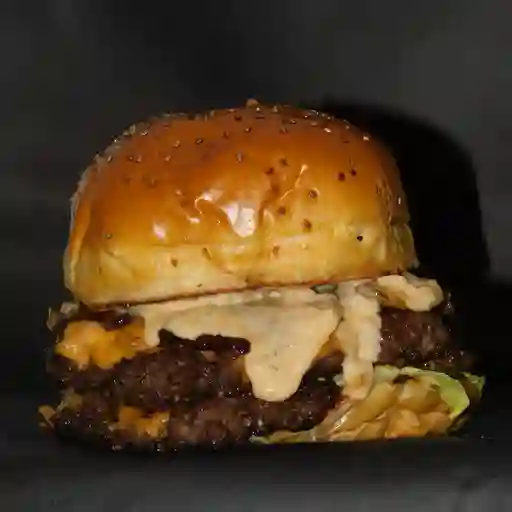 Double burger + papas