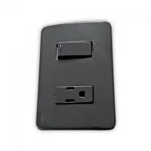 Ciles Interruptor + Tomacorriente Ultra Natural Negro X127v