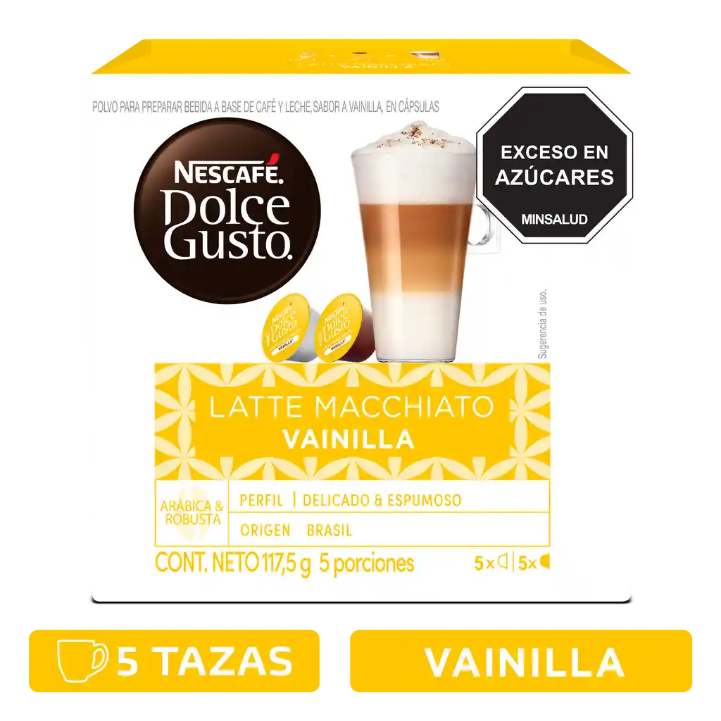 Cápsulas de Café NESCAFÉ DOLCE GUSTO Latte Macchiato Vainilla x 117,5g