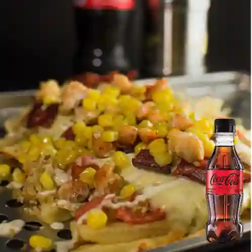 Combo Salchipapa Super Especial +Cocacola Zero 250ml