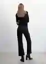 Camiseta Liloca Negro Talla XS Mujer Mango