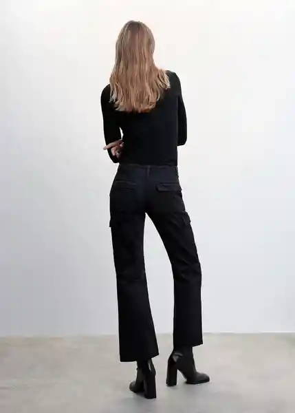 Camiseta Liloca Negro Talla XS Mujer Mango