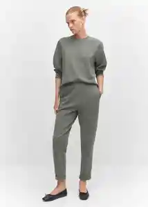 Buzo Sudadera Pique Gris Talla M Mujer Mango