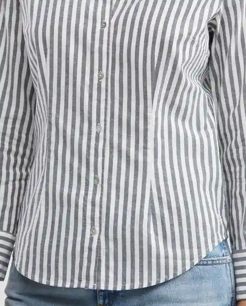 Camisa Ml Stripes Shirt Azul Dark Ultraoscuro Talla M Mujer Chevignon