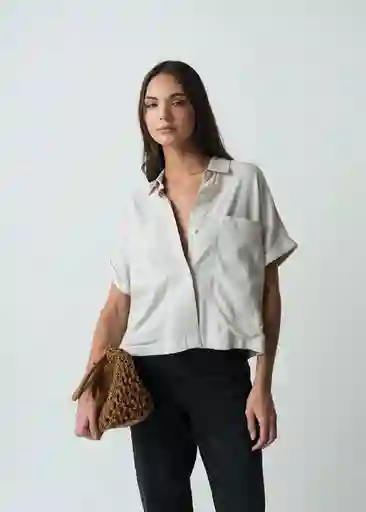 Camisa Vani Mujer Crudo Ballueca Claro T M 512G375 Naf Naf