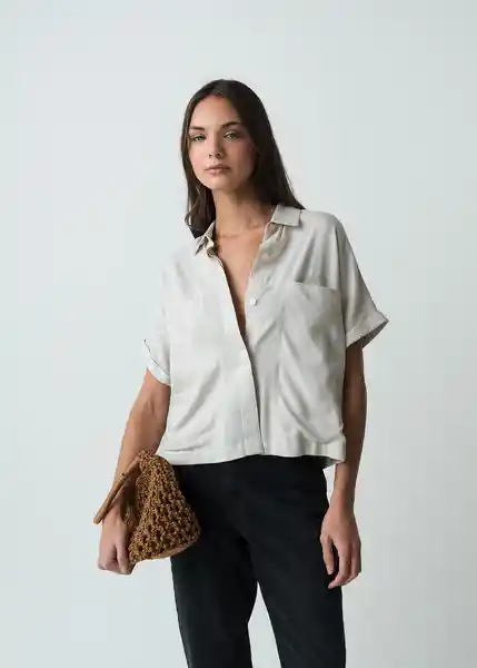 Camisa Vani Mujer Crudo Ballueca Claro T M 512G375 Naf Naf