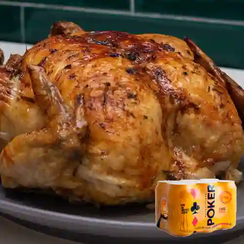 Combo 1 Pollo Al Horno + Poker Six Pack