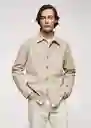 Sobrecamisa Jazz Beige Talla M Hombre Mango