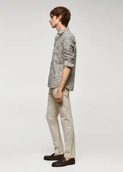 Camisa Vincent Multicolor Negro Talla L Hombre Mango