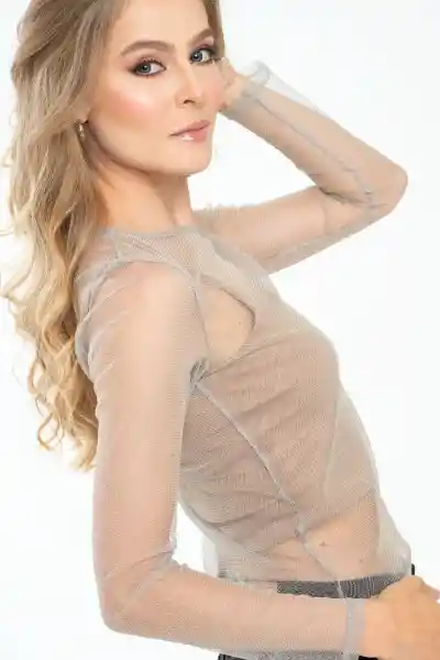 Top Mesh Manga Larga Color Gris Medio Talla S Ragged