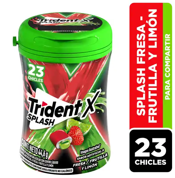 Goma Trident Mascar Centro Liquido Fresa (44.6 Gr)