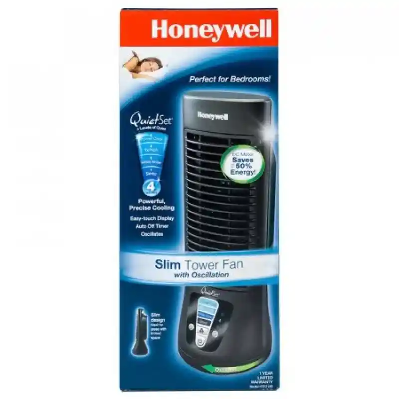 Honeywell Ventilador Negro Torre 33 cm Htf210Bv1