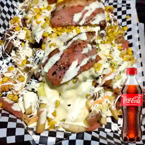 Combo Salchipapa Especial + Coca Cola Original 400 ml