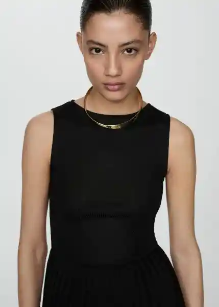 Vestido Caldera-A Negro Talla L Mujer Mango