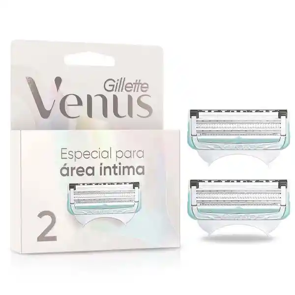 GILLETTE Venus Área Íntima Repuestos Cuchilla de Afeitar Mujer Máquina de Afeitar con Barrera Anti irritación Depilación Zona Íntima 2 Uds