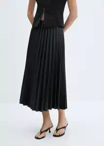 Falda Long Negro Talla XL Mujer Mango