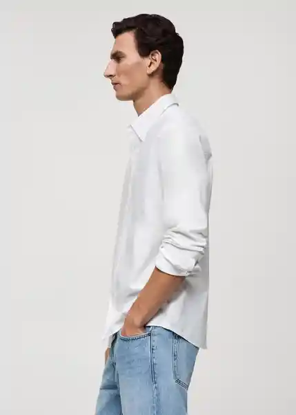 Camisa Oxford Blanco Talla XXL Hombre Mango