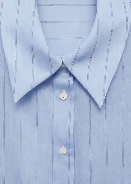 Camisa Cortazar Azul Talla M Mujer Mango
