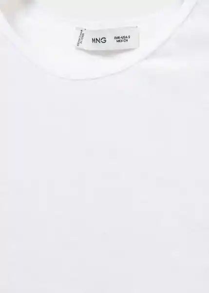 Camiseta Lint Blanco Talla M Mujer Mango