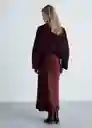 Falda Mia2 Burdeos Talla L Mujer Mango