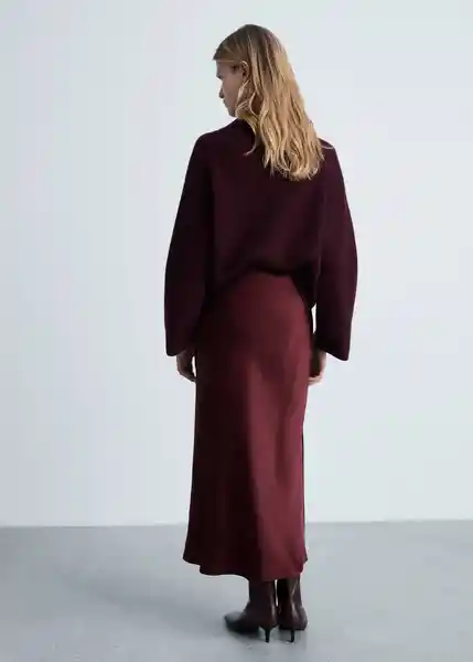 Falda Mia2 Burdeos Talla L Mujer Mango