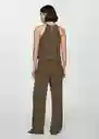 Top Matilda Khaki Talla S Mujer Mango