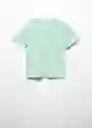 Camiseta Basic6 Verde Pastel Talla 06 Niño Mango