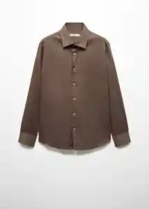 Camisa Parrot Marrón Talla M Hombre Mango