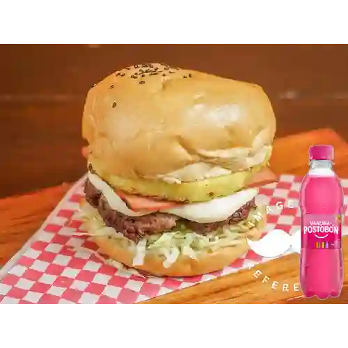 Combo Hamburguesa Hawaiana + Manzana 250 ml