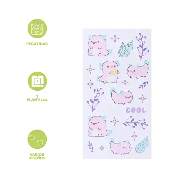 Calcomanías y Estampas Spectrum Serie Axolotl Story Miniso