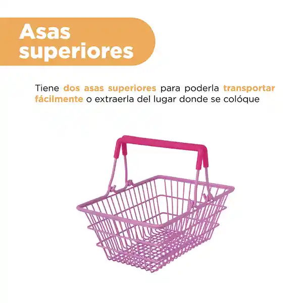 Organizador de Acero Tipo Cesta Rosa Serie Miniso