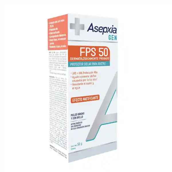 Asepxia Protector Solar Gen Facial Fps 50