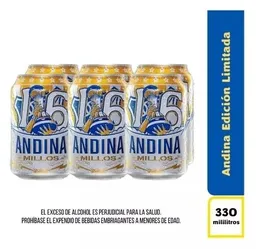 Pack Cerveza Andina Lata Edición Millos 330 mL x 6