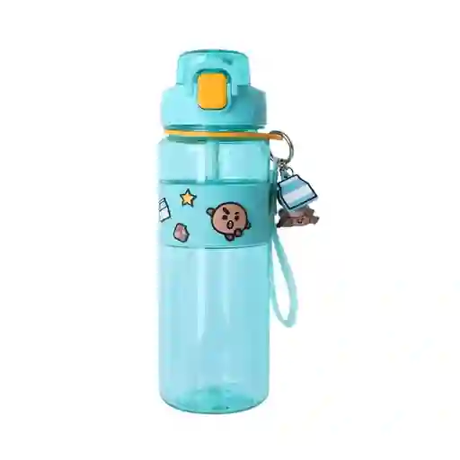 Botella Con Correa y Funda Serie Shooky Aqua 800 mL Bt21 Miniso