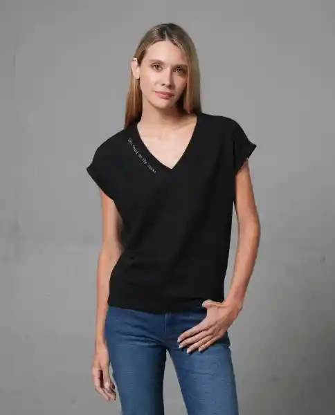 Camiseta Mujer Negro S 202G100_NEG194007 Rifle