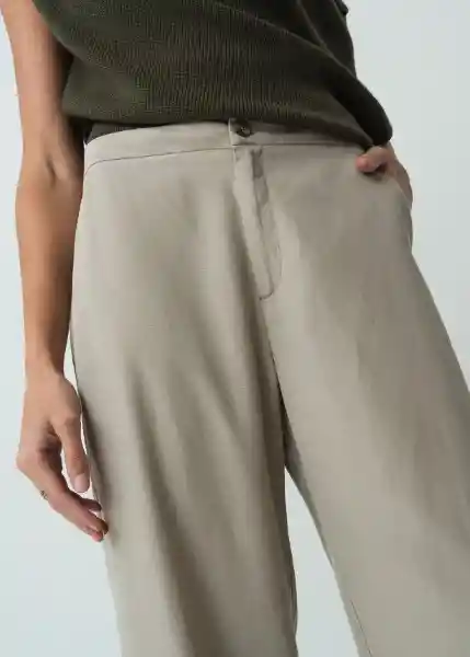 Pantalón Doha Gris Aluminio Claro Talla 10 432G376 Naf Naf