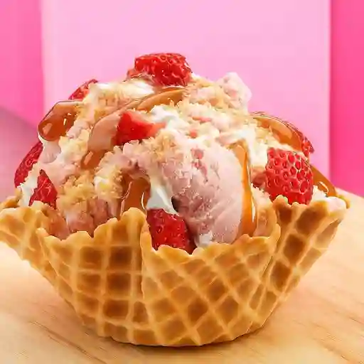 Helado con fresas