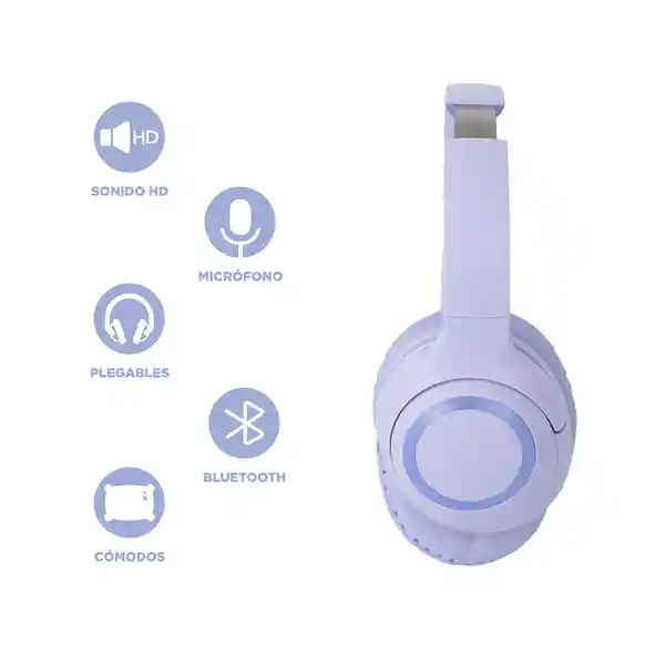 Audífonos Inalámbricos Life is For Fun Morado Mod Wb205 Miniso