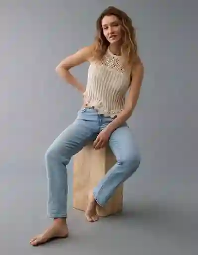 Suéter Tejido Mujer Beige Talla: X-SMALL 1456676 American Eagle