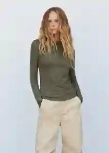 Camiseta Lilobar Khaki Talla XS Mujer Mango