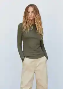 Camiseta Lilobar Khaki Talla XS Mujer Mango
