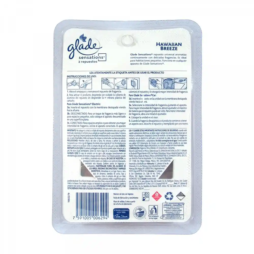 Glade Ambientador de Repuesto en Gel Hawaiian Breeze