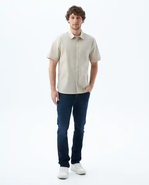 Camisa Hombre Beige Talla L 819f010 Americanino