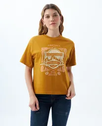 Camiseta Mujer Café Talla M 609F001 Americanino