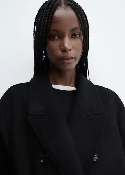 Abrigo Gauguin Negro Talla 18 Mujer Mango