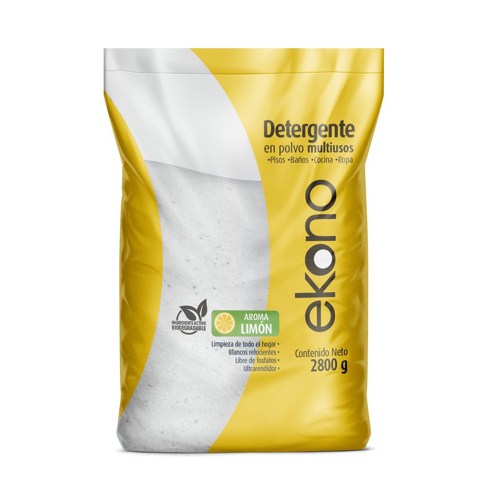 Detergente en Polvo Multiusos Aroma Limón Ekono 2800 g
